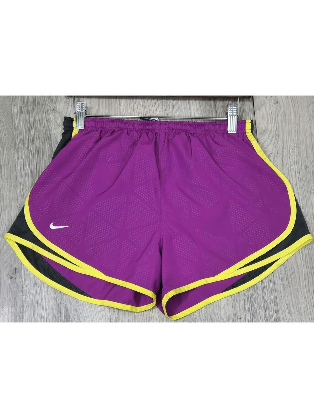 Nike Shorts Womens Medium Purple,Black,Yellow Dri-Fit Running  #12